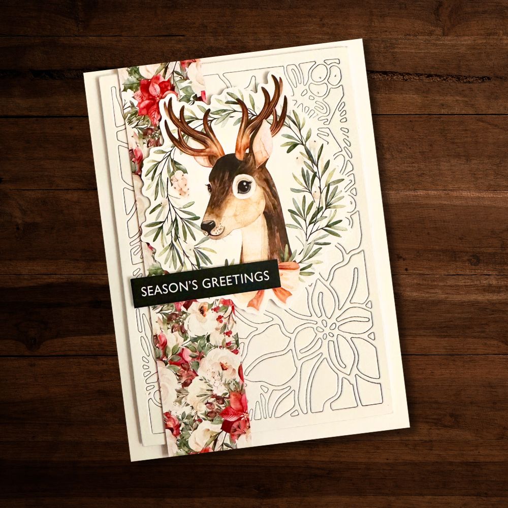 Paper Rose Merry Little Christmas Embossed Die Cuts 30456 greetings card