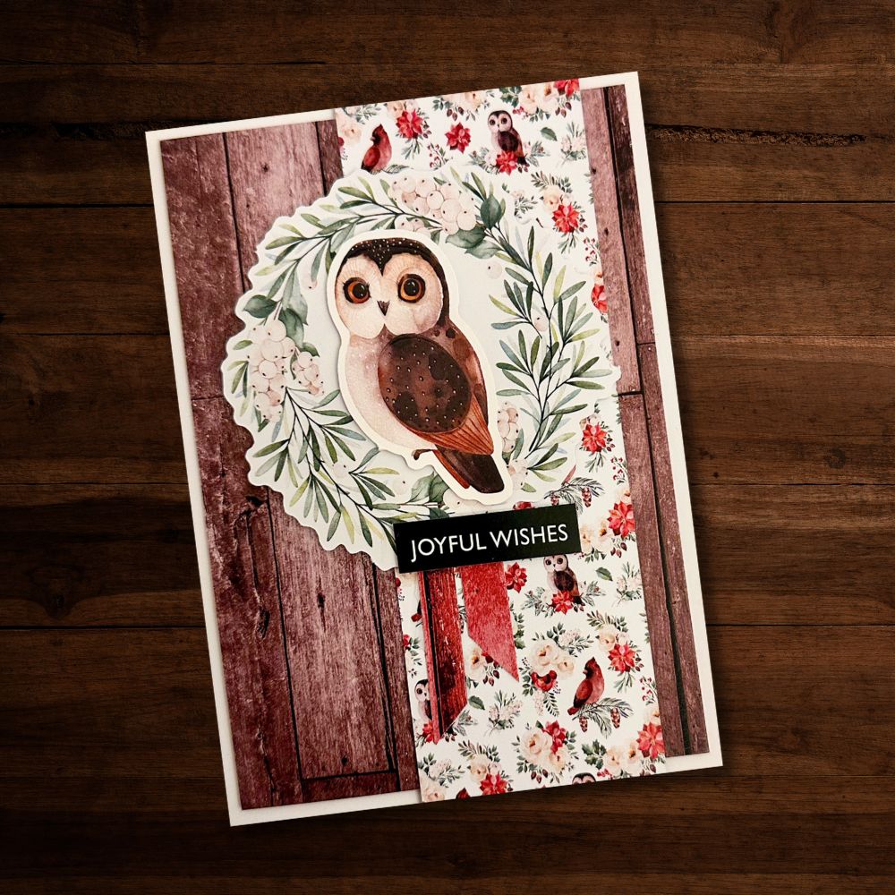 Paper Rose Merry Little Christmas Embossed Die Cuts 30456 joyful card