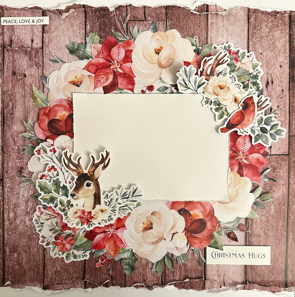 Paper Rose Merry Little Christmas Basics 12x12 Paper 30483 scrapbook page