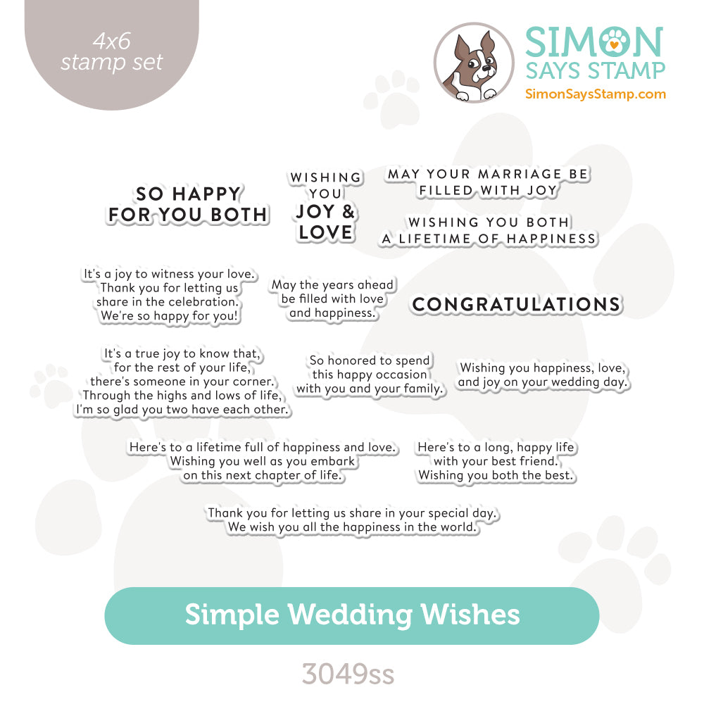 Simon Says Clear Stamps Simple Wedding Wishes 3049ss Celebrate