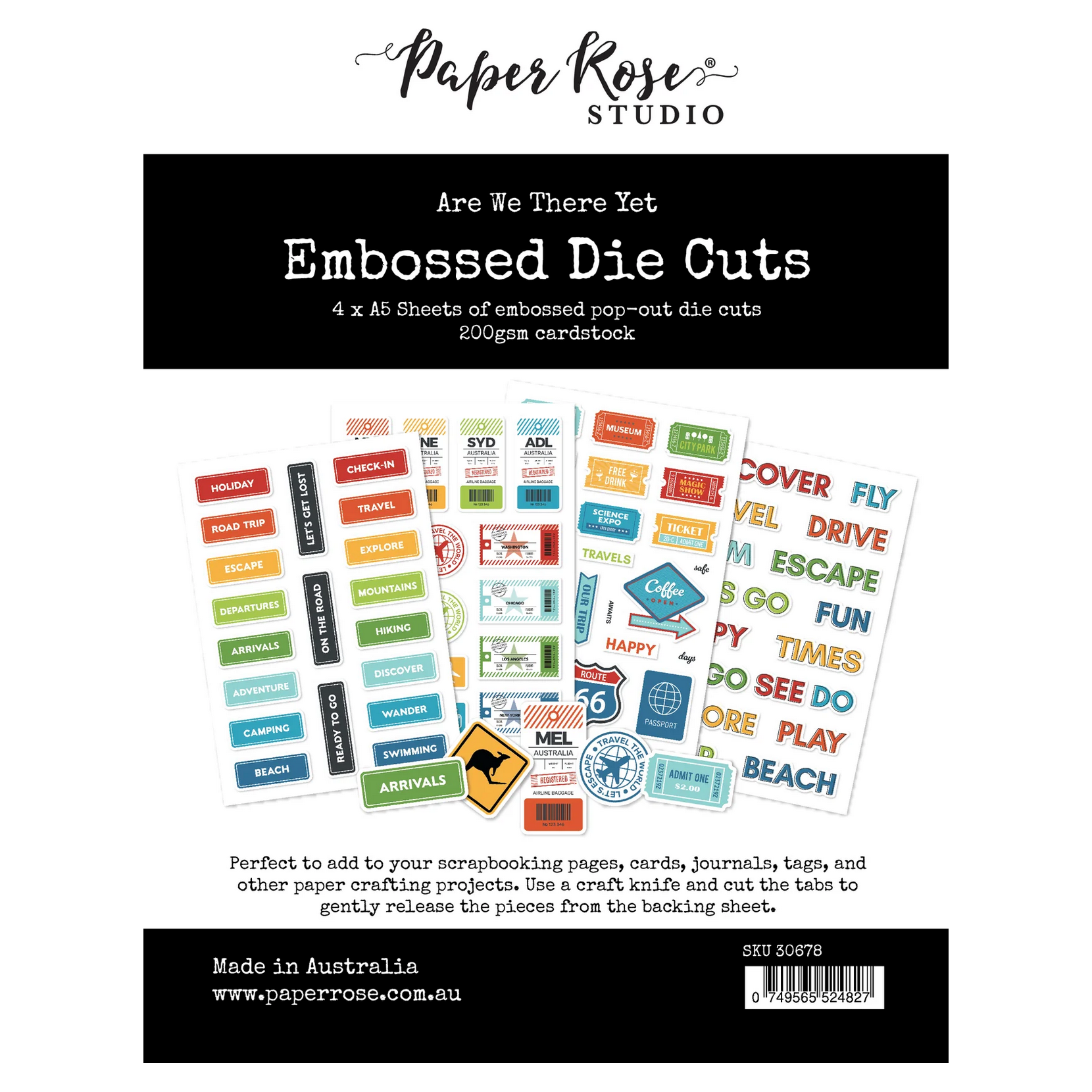 Paper Rose Are We There Yet Embossed Die Cuts 30678