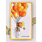 Paper Rose Teddy's Balloons Clear Stamp 30687 birthday hugs