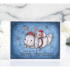 Paper Rose Bunny & Guinea Reindeer Ride Clear Stamp 30705 merry christmas