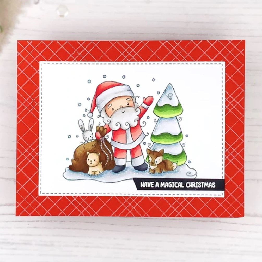 Paper Rose Woodland Santa Be Merry Clear Stamps 30714 magical christmas