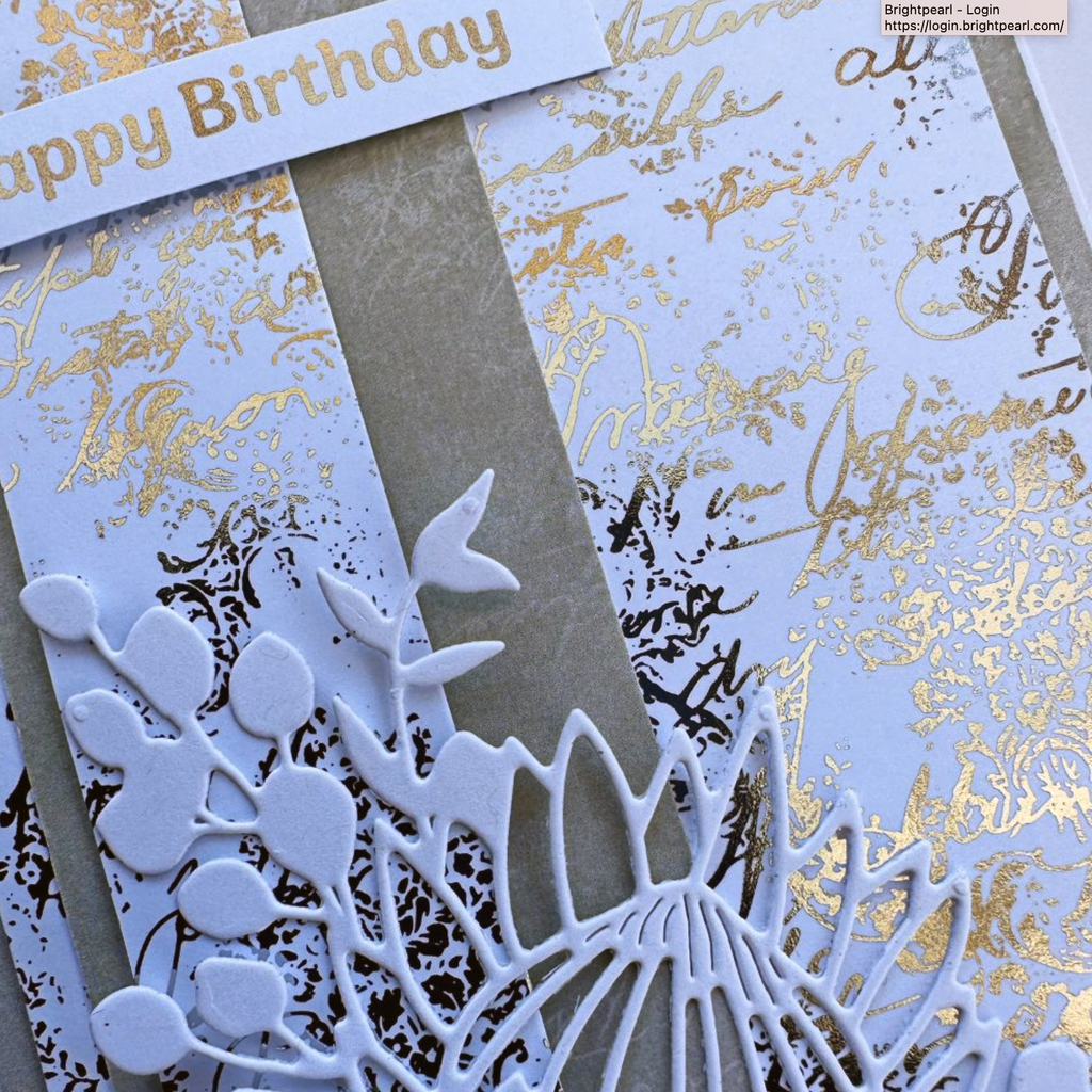 Paper Rose Blooming Proteas Gold Foil 6x6 Paper 30768 detail gold writing