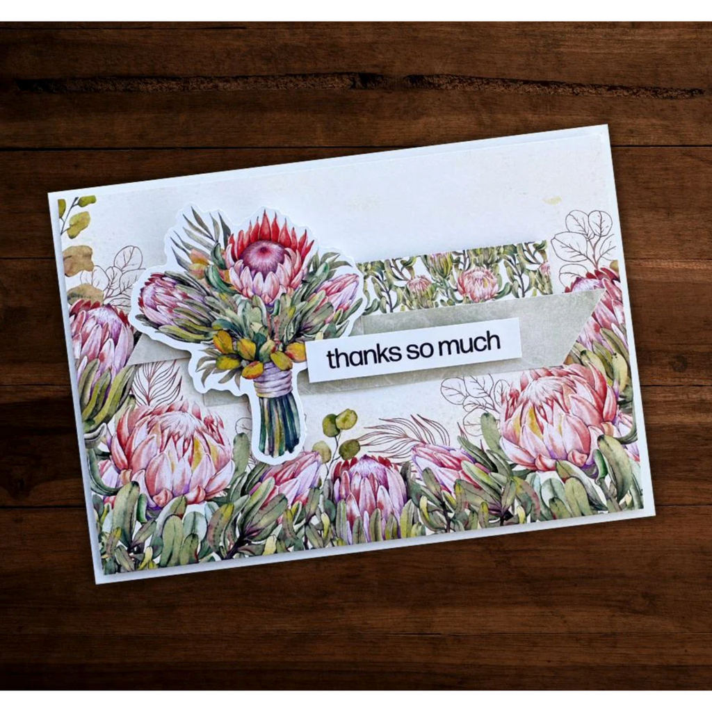 Paper Rose Blooming Proteas 6x6 Paper 30816 floral thanks