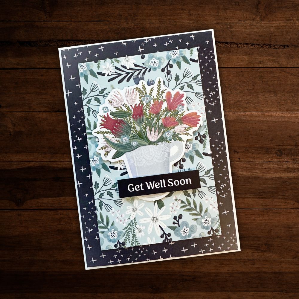 Paper Rose Katie's Tea Party Embossed Die Cuts 30849 get well soon