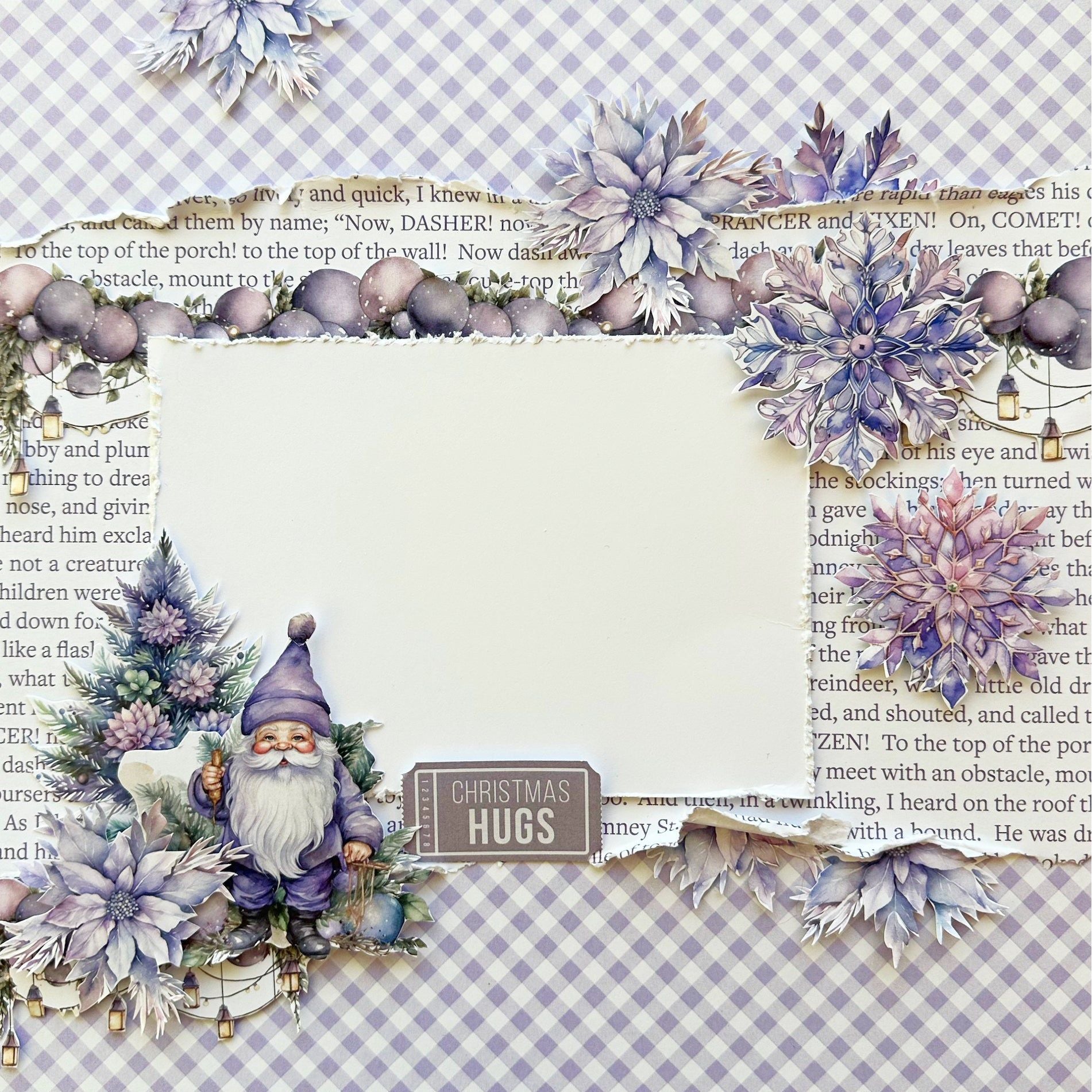 Paper Rose Enchanting Christmas Basics 12x12 Paper 30962 christmas hugs scrapbook page