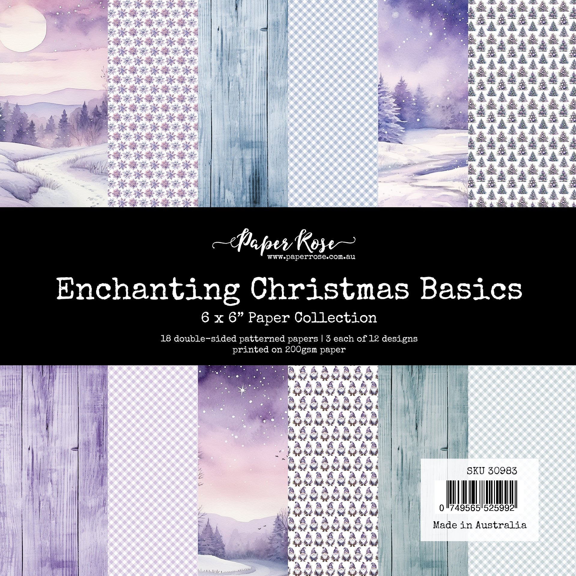 Paper Rose Enchanting Christmas Basics 6x6 Paper 30983