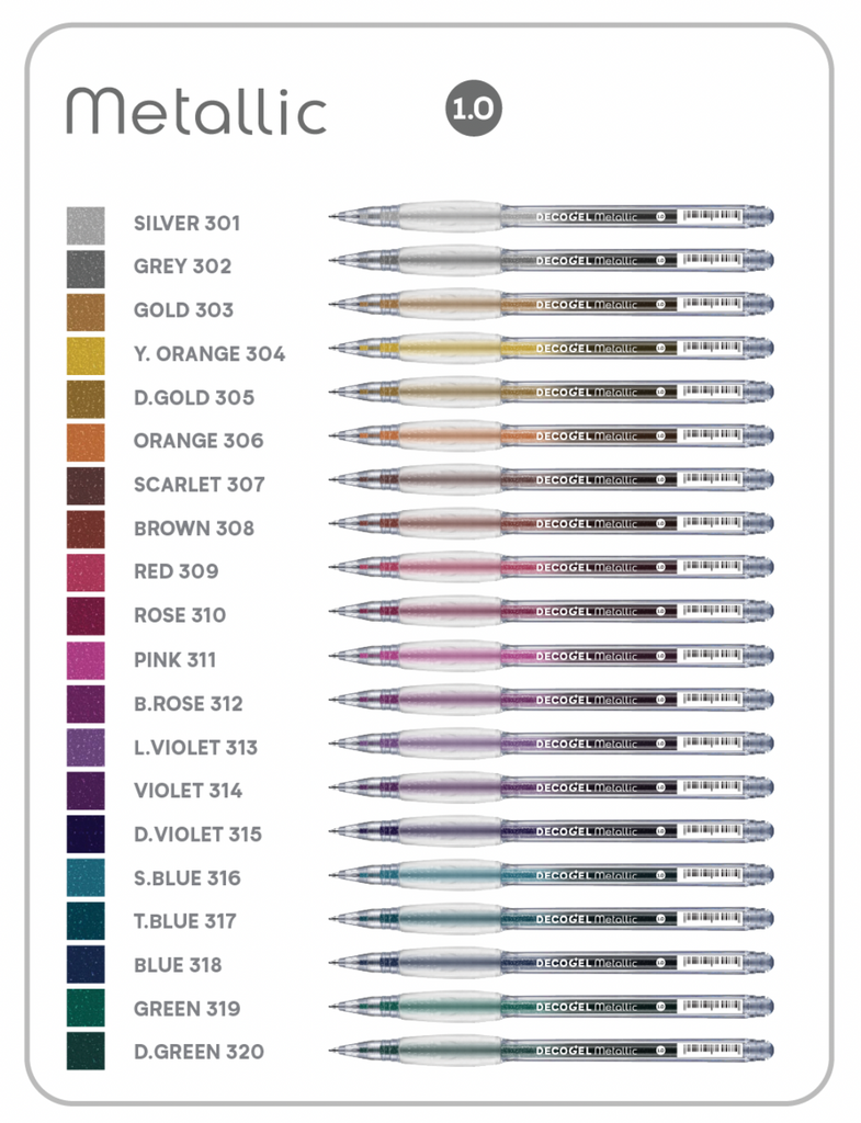 Karin Metallic DecoGel 1.0 Pen Set 30c3 colors