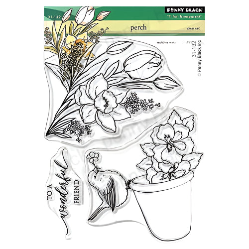 Penny Black Perch Clear Stamp and Die Set