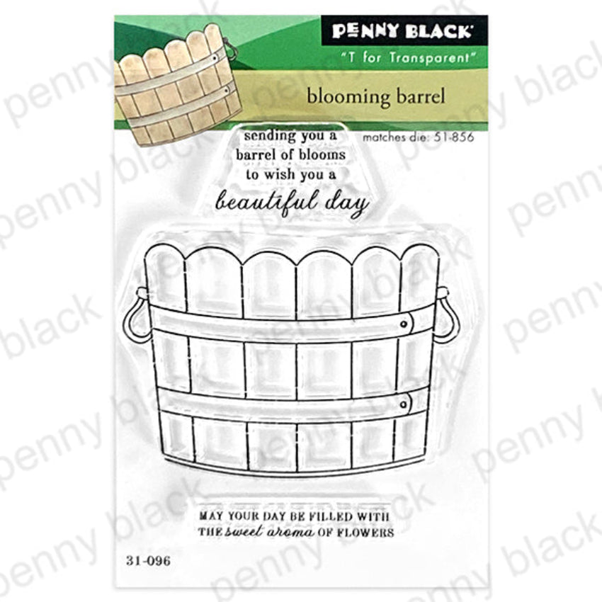 31-Penny Black Blooming Barrel Clear Stamp and Die Set image 1