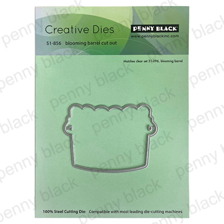 31-Penny Black Blooming Barrel Clear Stamp and Die Set image 2