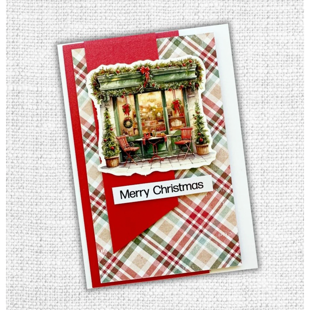 Paper Rose Christmas Shops Embossed Die Cuts 31088 merry christmas