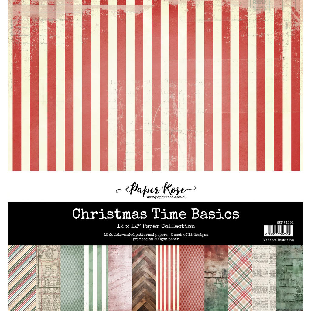 Paper Rose Christmas Time Basics 12x12 Paper 31094