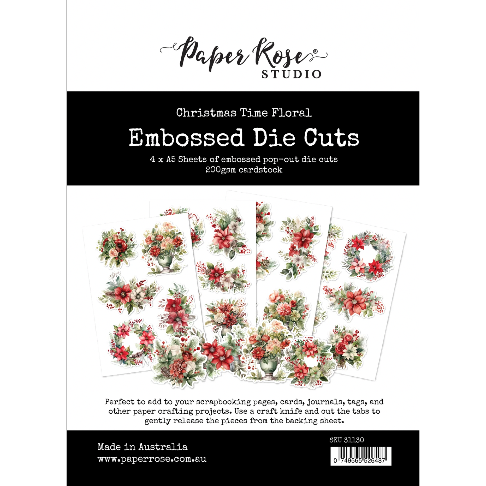 Paper Rose Christmas Time Floral Die Cuts 2.0 31130