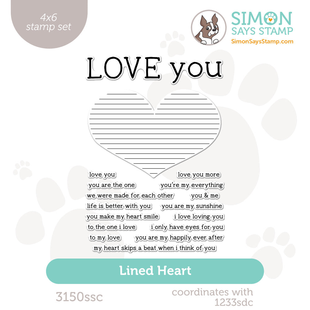 Simon Says Clear Stamps Lined Heart 3150ssc To Be Loved