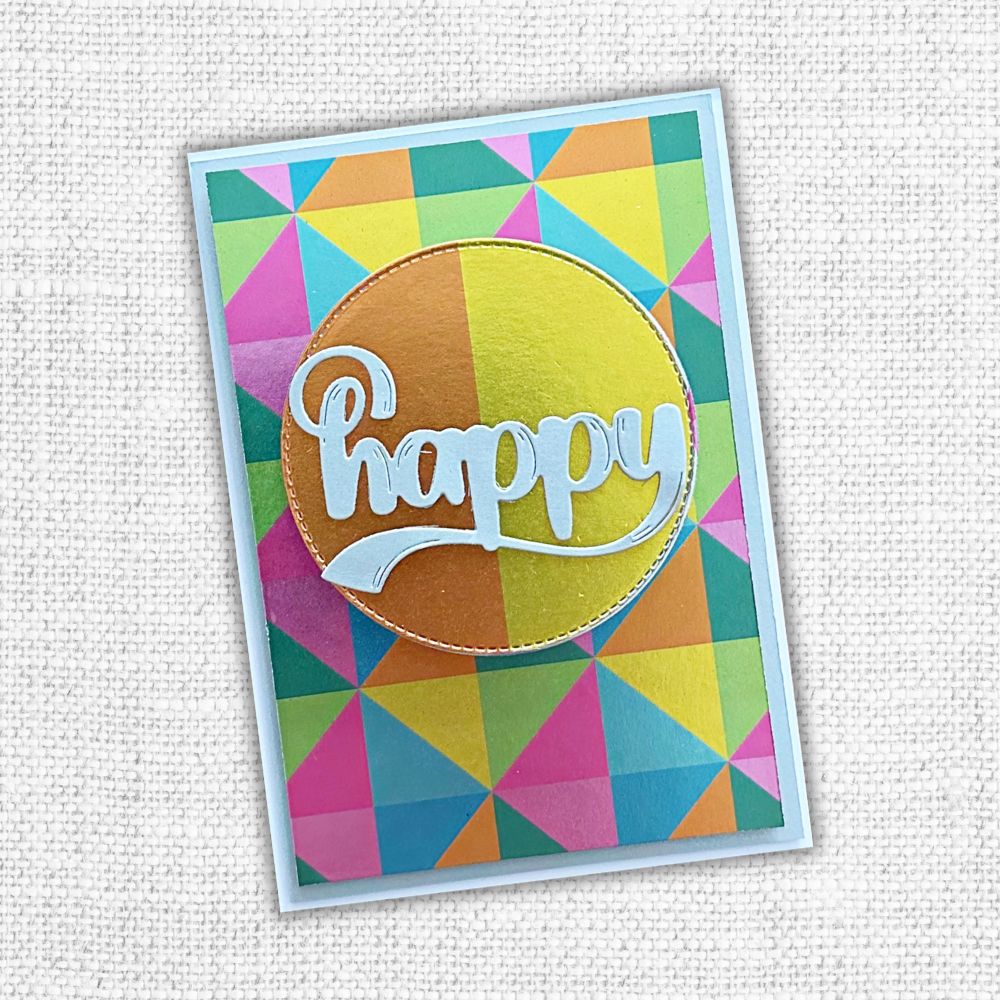 Paper Rose Layered Happy Inked Large Dies 31584 happy circle