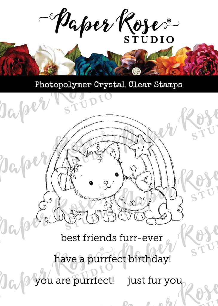 Paper Rose Rainbow Cats Clear Stamps 31785
