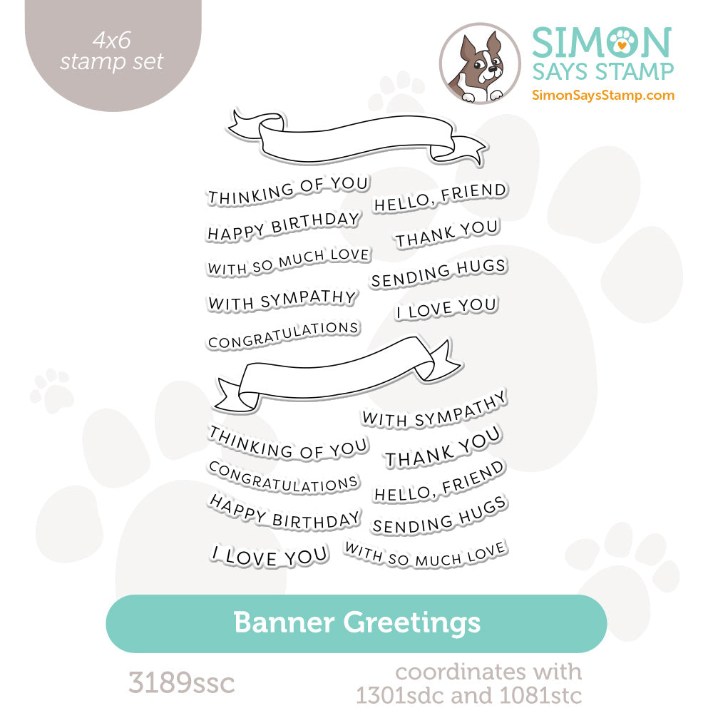 Simon Says Clear Stamps Banner Greetings 3189ssc Moments in Time