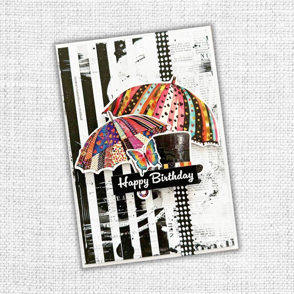 Paper Rose Inky Colour Embossed Die Cuts 31932 birthday