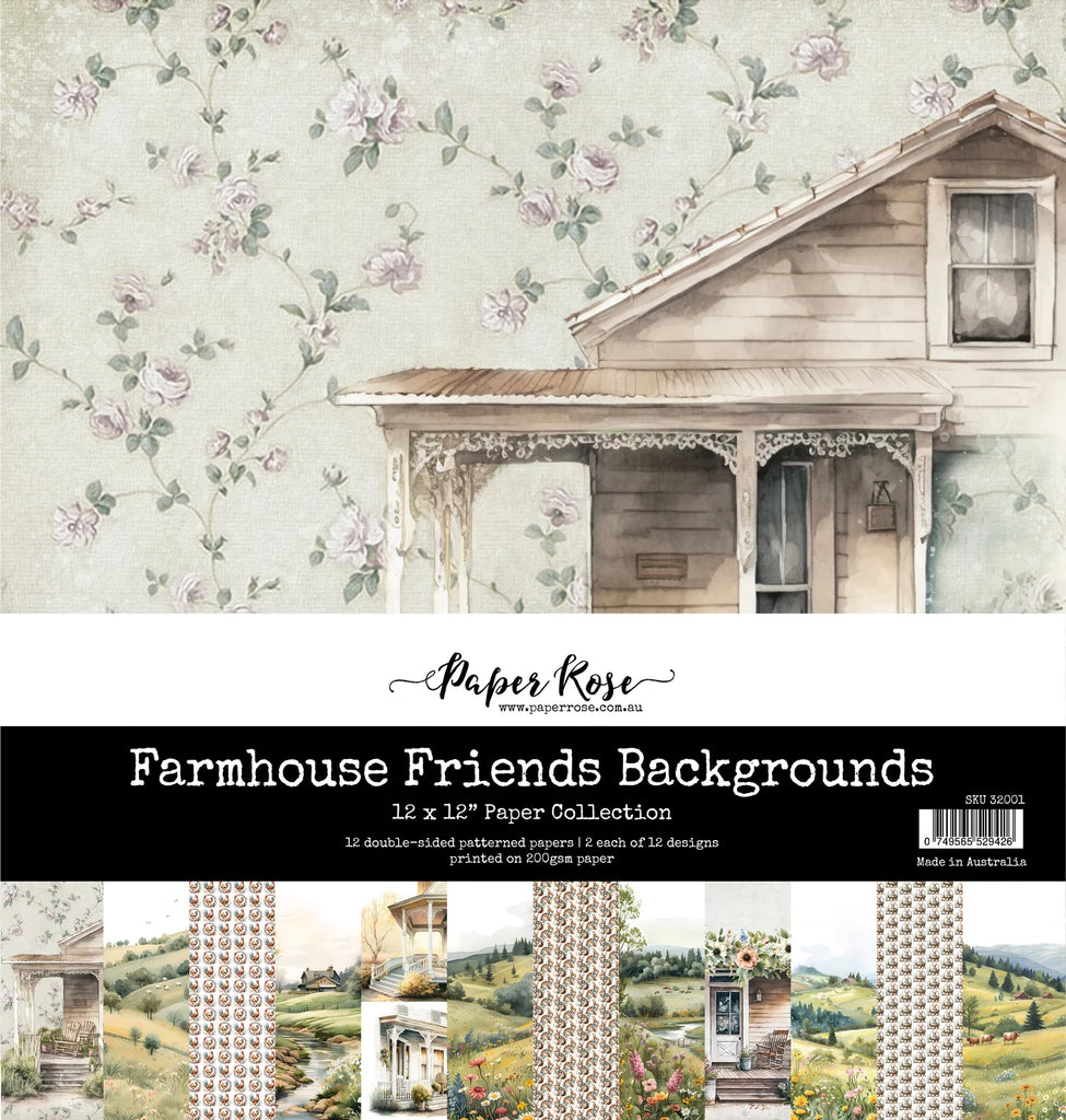 Paper Rose Farmhouse Friends Background 12x12 Paper 32001