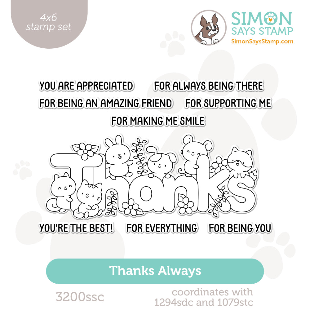 Simon Says Clear Stamps Thanks Always 3200ssc