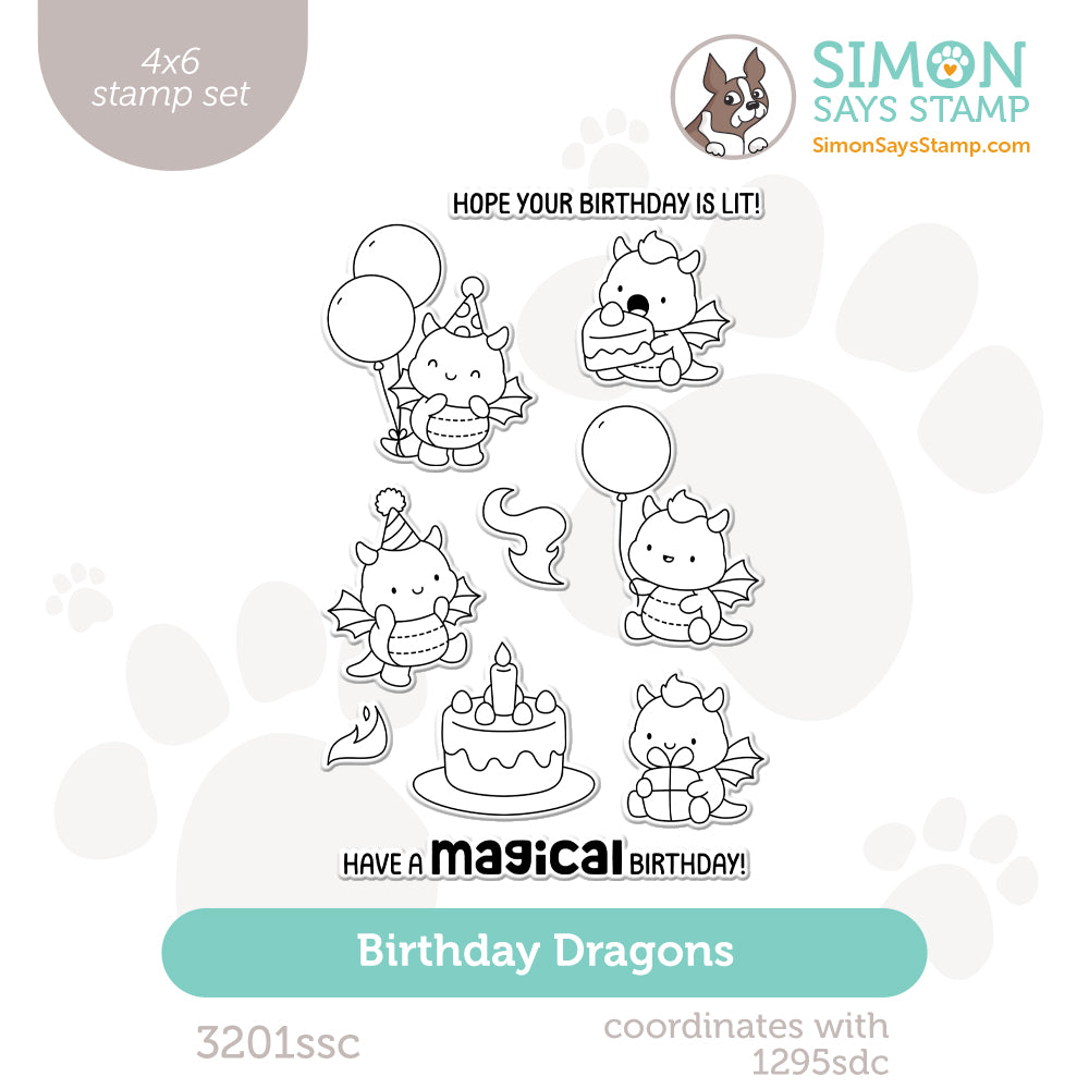 Simon Says Clear Stamps Birthday Dragons 3201ssc Moments in Time