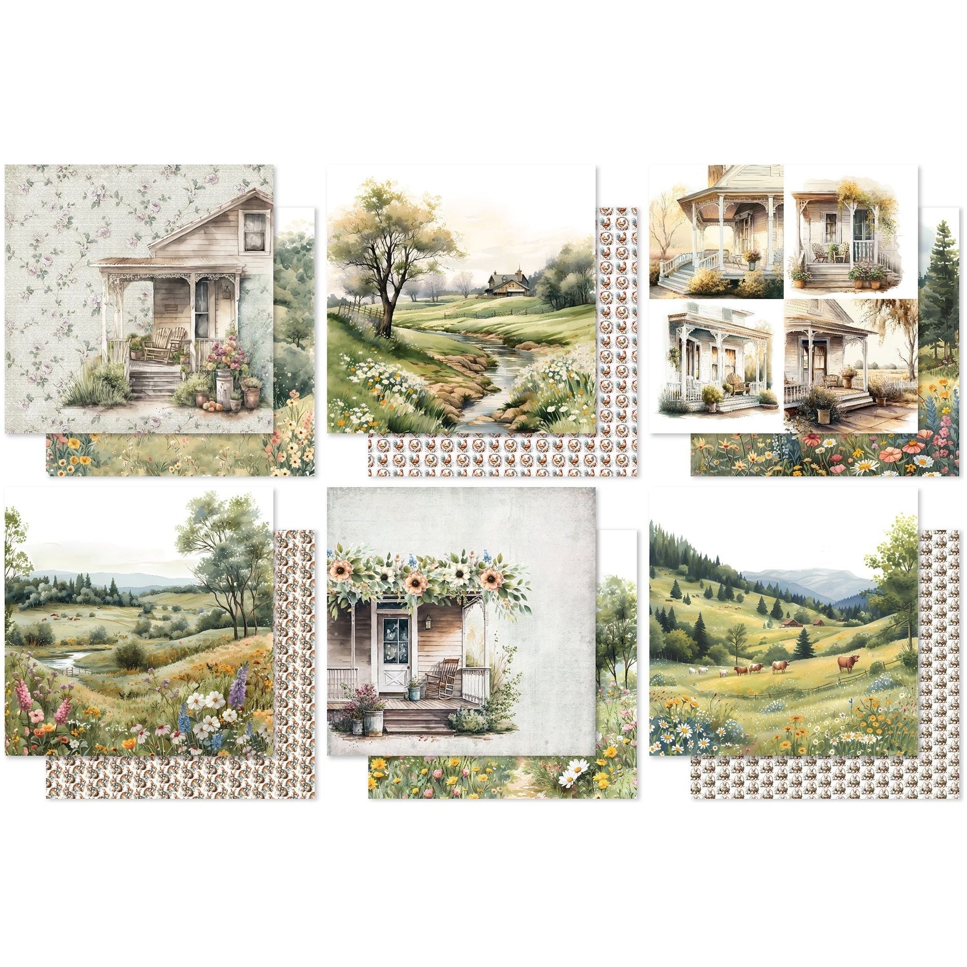 Paper Rose Farmhouse Friends Background 6x6 Paper 32022 sheets