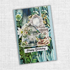 Paper Rose Botanical Memories Embossed Die Cuts 32067 happy birthdya tea
