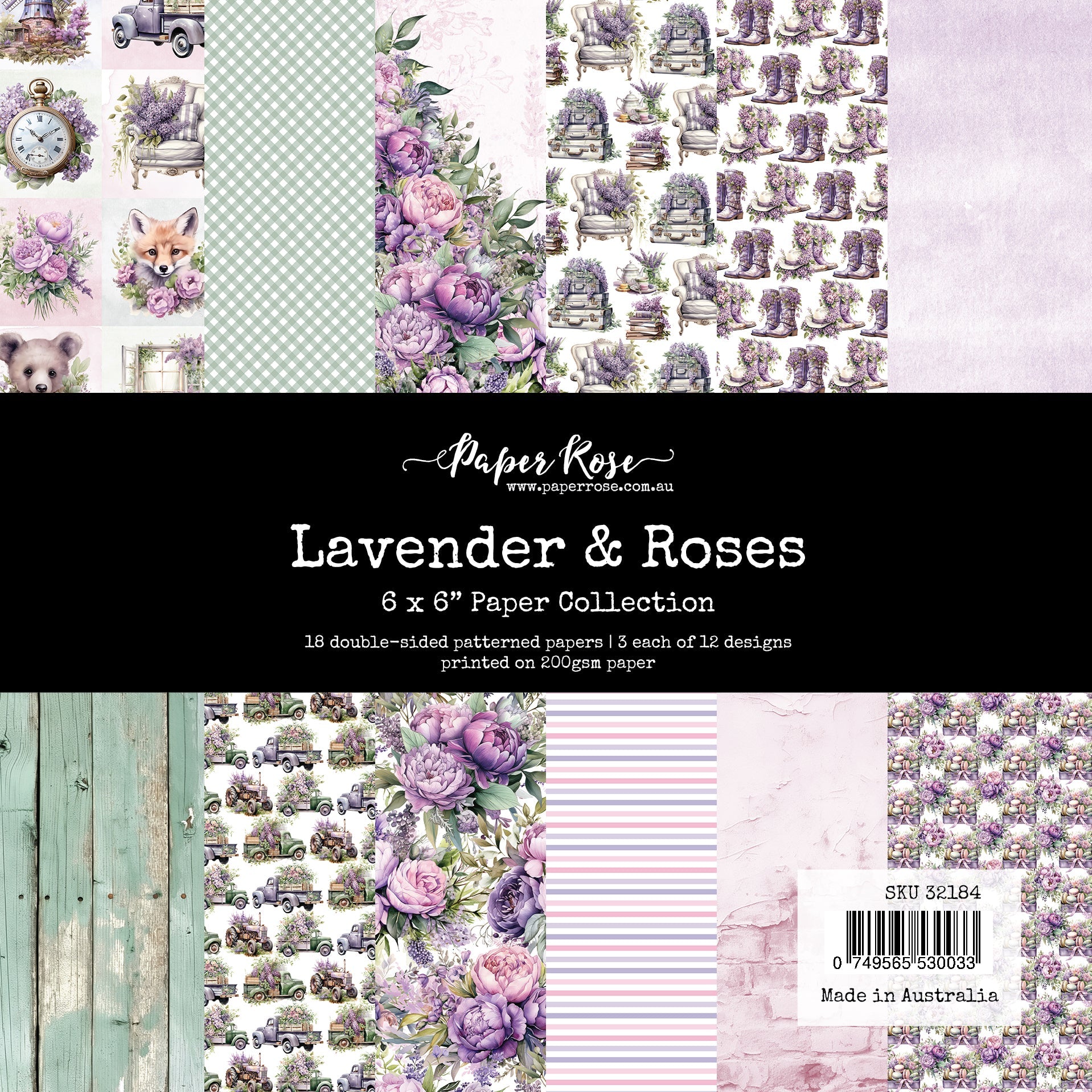 Paper Rose Lavender & Roses 6x6 Paper 32184