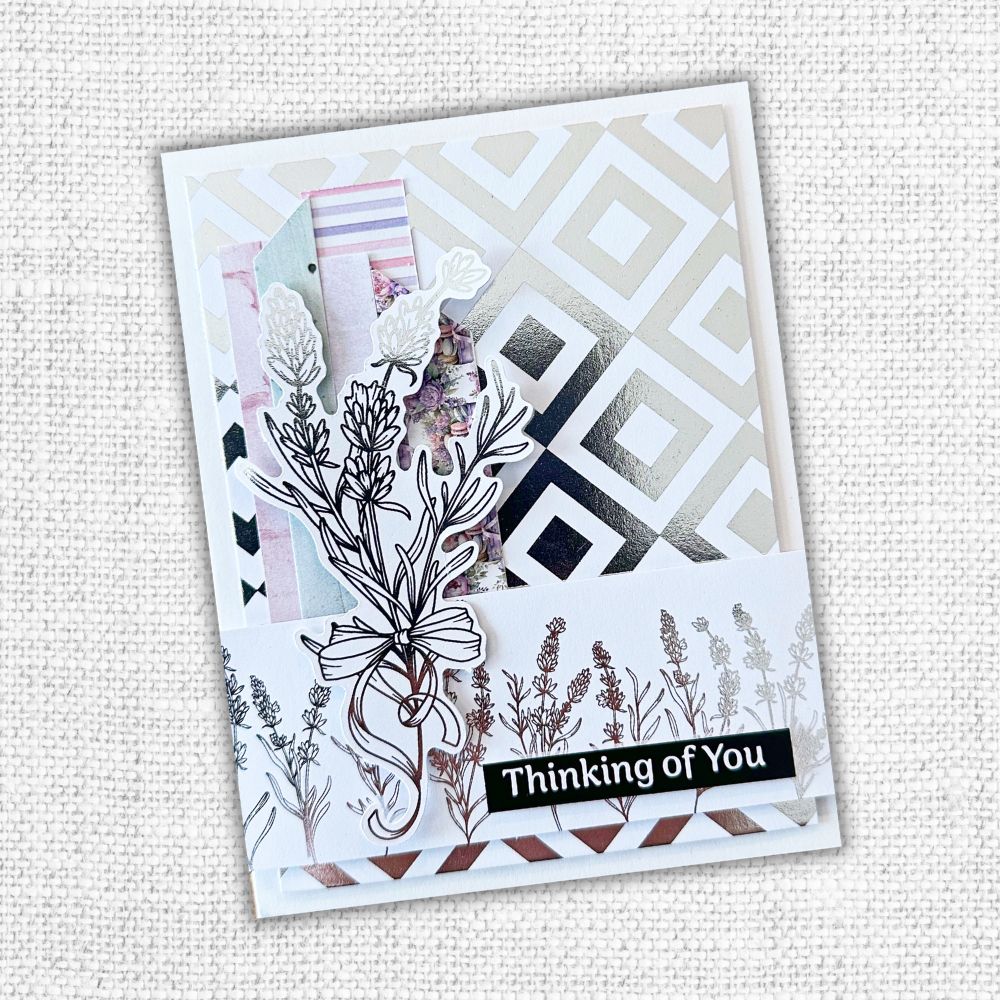 Paper Rose Lavender & Roses 6x6 Silver Foil Paper 32265 thinking of you
