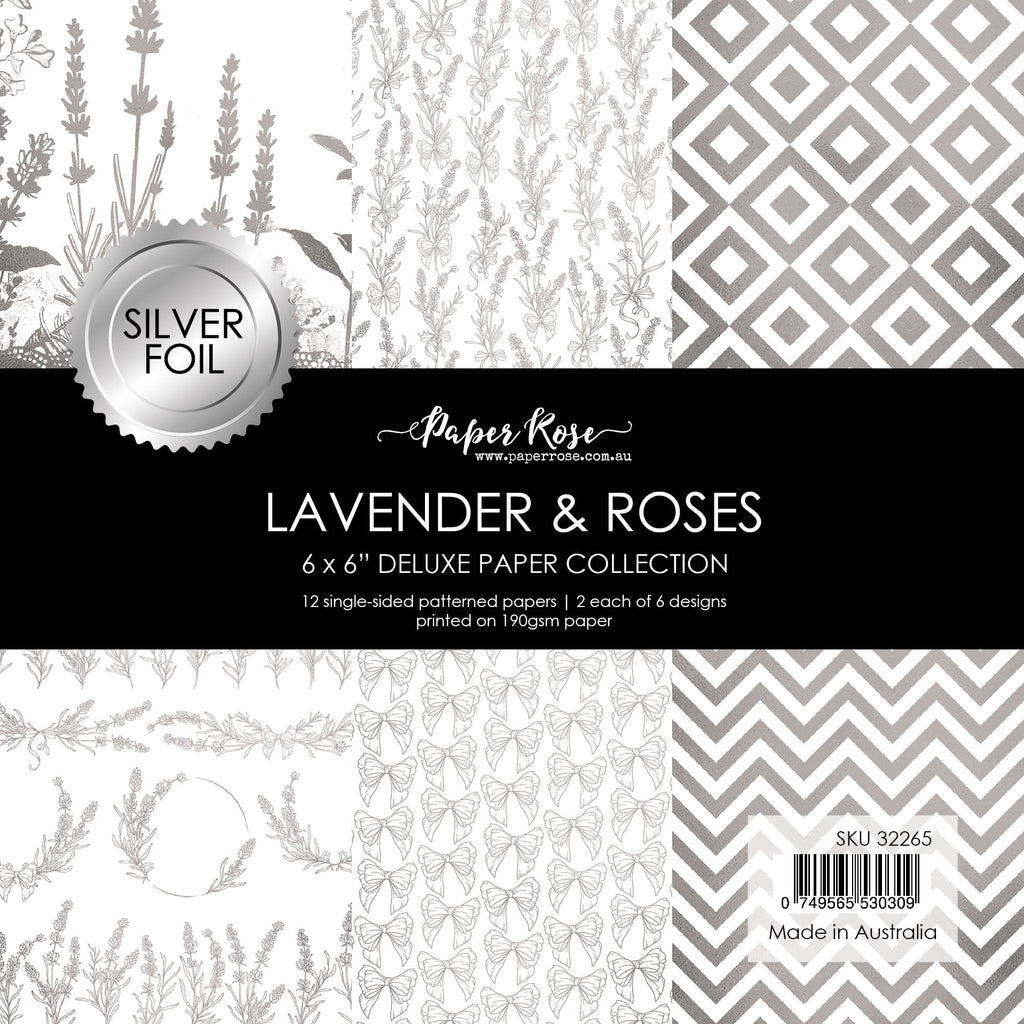 Paper Rose Lavender & Roses 6x6 Silver Foil Paper 32265