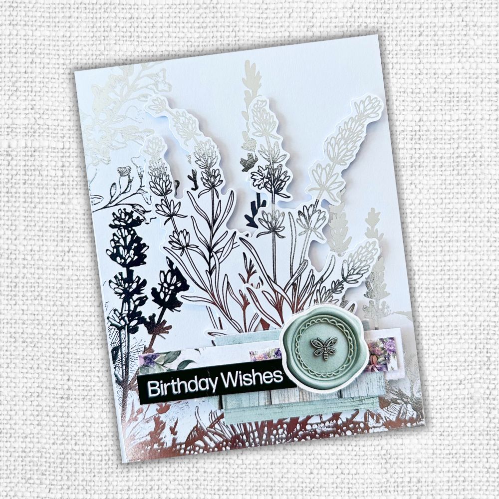 Paper Rose Lavender & Roses 6x6 Silver Foil Paper 32265 birthday wishes