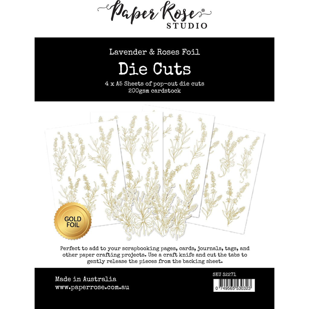 Paper Rose Lavender & Roses Gold Foil Die Cuts 32271