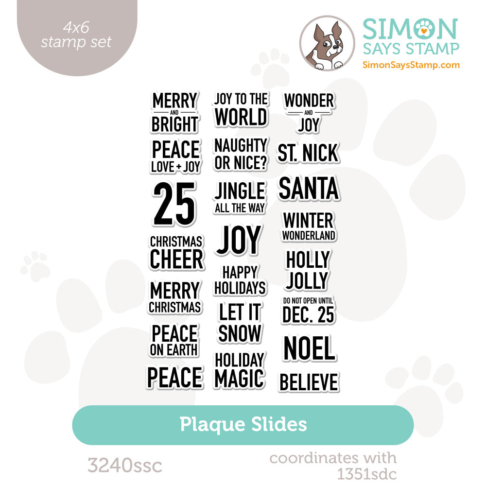 Simon Says Clear Stamps Plaque Slides Christmas 3240ssc