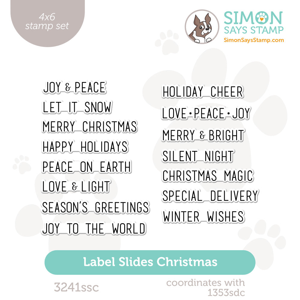 Simon Says Clear Stamps Label Slides Christmas 3241ssc