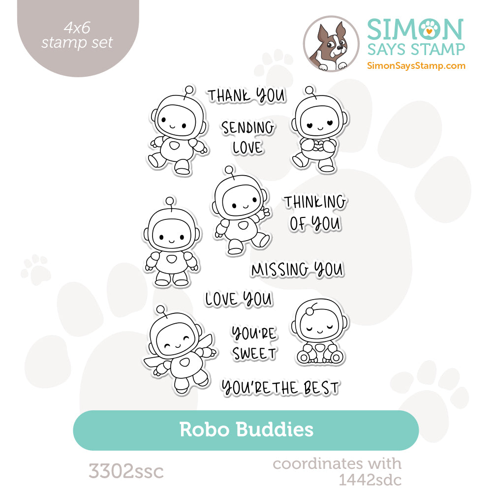 Simon Says Clear Stamps Robo Buddies 3302ssc Heart to Heart