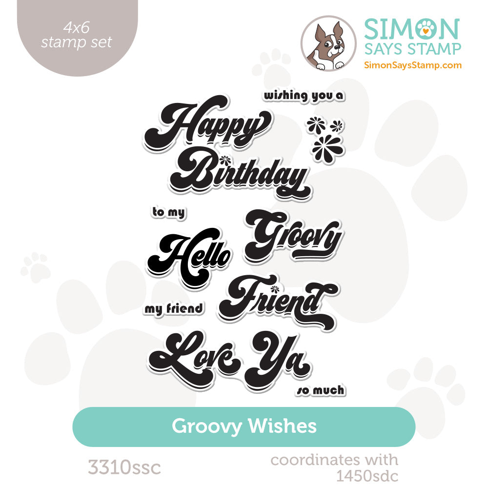 Simon Says Clear Stamps Groovy Wishes 3310ssc Heart to Heart