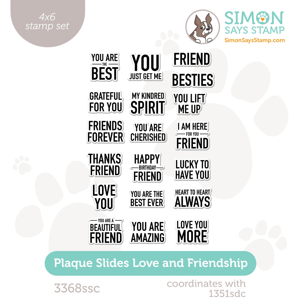Simon Says Clear Stamp Plaque Slides Love And Friendship 3368ssc Heart to Heart