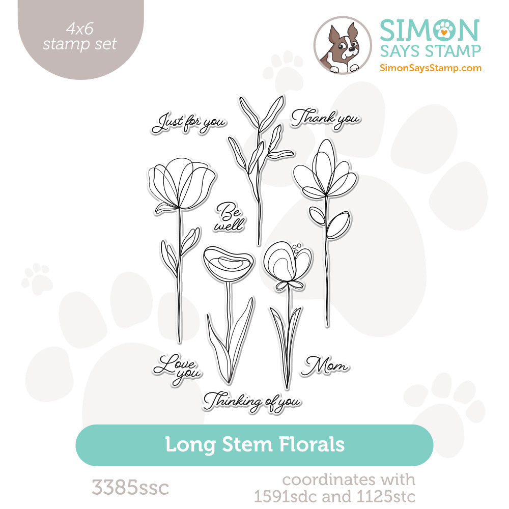 Simon Says Clear Stamps Long Stem Florals 3385ssc