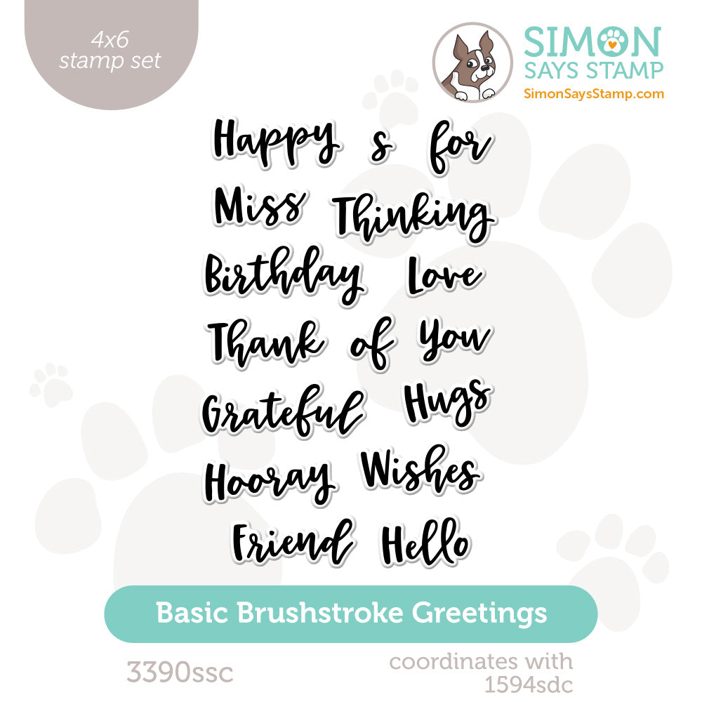 Simon Says Clear Stamps Basic Brushstroke Greetings 3390ssc