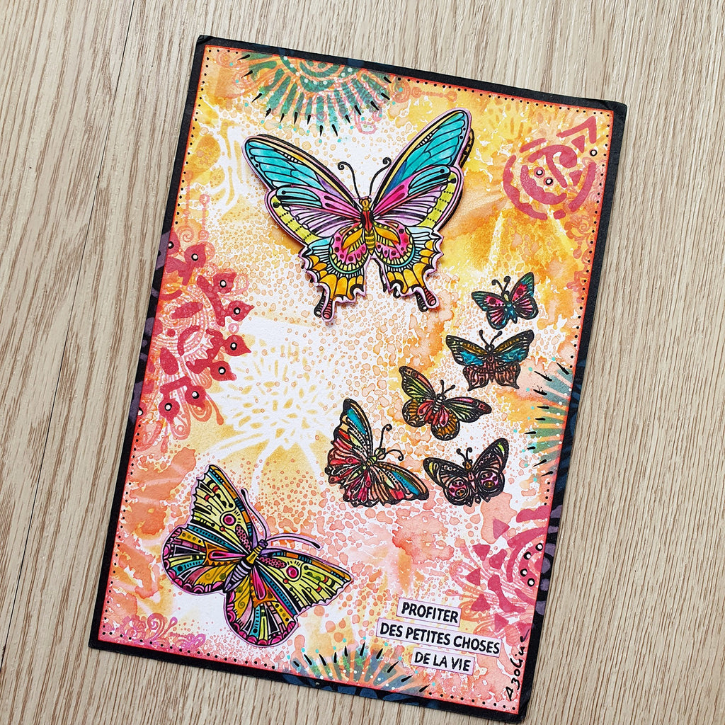 Carabelle Studio Inspiration India 6x6 Square Stencil teca60024 butterflies