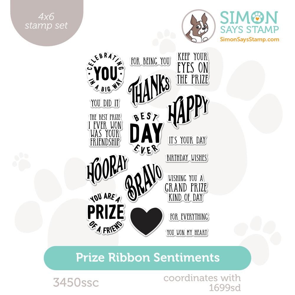 Simon Says Clear Stamps Prize Ribbon Sentiments 3450ssc