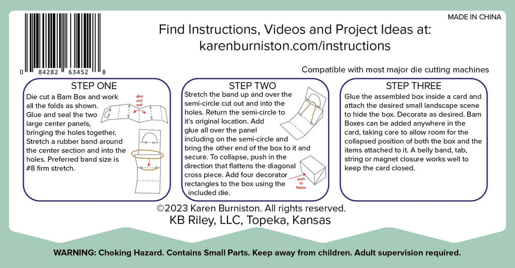 Karen Burniston Small Scenes Bam Box Pop Up Dies 1238 directions