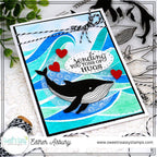 Sweet 'N Sassy Waves Layering Stencil Set st-23-06 Ocean Encouragement Card