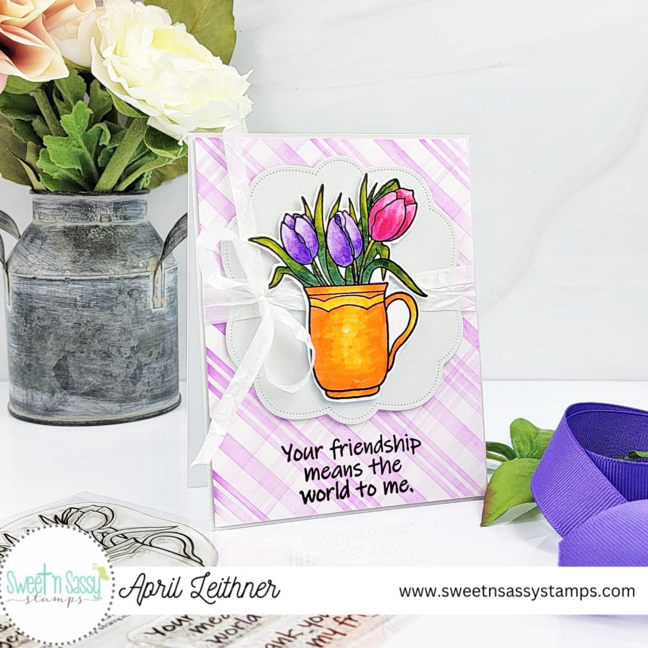 Sweet 'N Sassy Great Friends Die Set snsd-0233 Your Friendship Means The World To Me Card