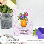 Sweet 'N Sassy Great Friends Clear Stamp Set sns-23-039 Your Friendship Means The World To Me Card