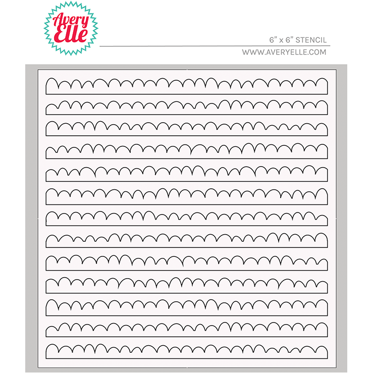 Avery Elle Scalloped Stripes Stencil sl2303