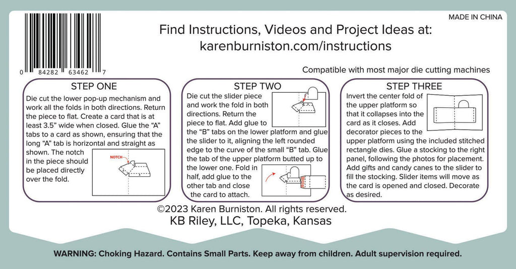 Karen Burniston Stocking Pop Up Dies 1248 instructions